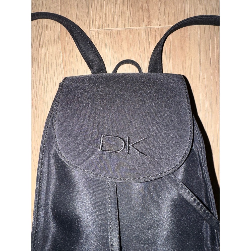 Donna Karan DK Vintage‎ 90s Y2K Black Nylon Mini Backpack Small Drawstring Bag